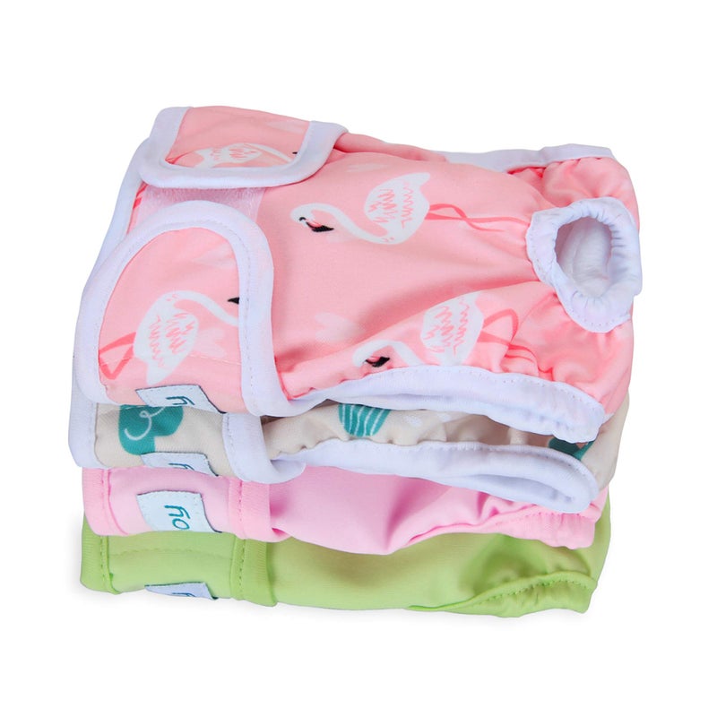 Teamoy Female Dog Diapers for Heat 4-Pack, Reusable Dog Period Diaper Wraps for Incontinence, Training & Housebreaking,XS - Image 1